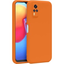 Pileli Store Mey Ithalat®  Vivo Y53S Kılıf Nano Içi Kadife Silikon - Turuncu
