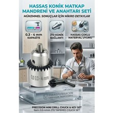 TKÇ Jt0 Konik Mandren Seti | 0.3-4mm Hassas Matkap Ucu Tutucu Anahtarlı 723172