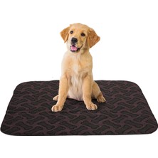 Abso 4 Katlı Yıkanabilir Emici Köpek Pedi Kahve Kemik Baskılı 100 x 100 cm Koku Yapmaz Özellik