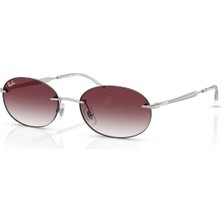 Ray-Ban 3767 003/8H  54-18  Kadın Güneş Gözlüğü Gümüş Çerçeve ile UV 400 Filtreli Mor Cam