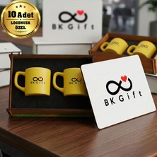 BK Gift Logonuza Özel 10 Adet Kutulu Sarı Renk Kahve Fincanı Seti – Kutulu Seramik Fincan Kurumsal Hediye Seti