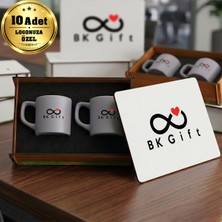 BK Gift Logonuza Özel 10 Adet Kutulu Bej Renk Kahve Fincanı Seti – Kutulu Seramik Fincan Kurumsal Hediye Seti