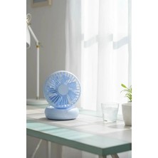 Miniso Soğutmalı Taşınabilir Masaüstü Fan Mavi – Çok Kademeli Hız Ayarlı Şık Tasarım 14 cm