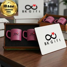 BK Gift Logonuza Özel 10 Adet Kutulu Fuşya Renk Kahve Fincanı Seti – Kutulu Seramik Fincan Kurumsal Hediye Seti