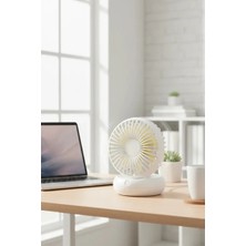 Miniso Soğutmalı Taşınabilir Masaüstü Fan Beyaz – Çok Kademeli Hız Ayarlı Şık Tasarım 14 cm