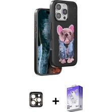 Pileli Store Pilelistore™ iPhone 16 Pro Max Kılıf Iz Minimal Koleksiyonu - Siyah Bilvis 5in1 3D Magic Cam Ekran Koruyucu + Pvd Metal Kamera Lens - Gd