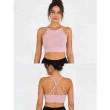Toz Pembe Sporcu Crop