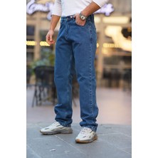 Little Cup Jeans Co  Erkek Mavi Baggy Fit Rahat Kalıp Jean Pantolon