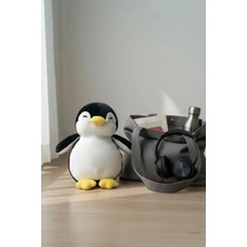 Miniso Lisanslı Küçük Mini Kalem Peluş Oyuncak Siyah Penguen – Yumuşak ve Dekoratif Figür 17 cm