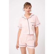 Marısılk™ Kadın Yazlık Şortlu Crop Gömlekli Pijama & Lounge Takımı