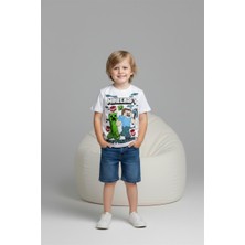 Lillypicca Erkek Çocuk Baskılı Pamuklu T-Shirt ve Cepli Likralı Kot Şortlu 2'li Takım