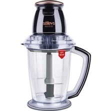 Stilevs Robotik RO-1500 Mega Plus Doğrayıcı Siyah Paslanmaz Çelik Çift Bıçaklı 500+ ml Kapasite