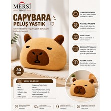 Mersi Shop Capybara Peluş Yastık 30 cm Sevimli Dekoratif Oyuncak Yastık