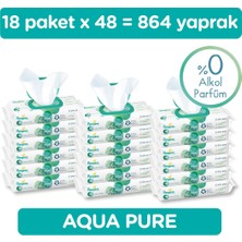 Prima Aqua Islak Havlu Mendil 864 Yaprak Kokusuz 18'li Paket Günlük Kullanım İçin