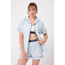 L’espadon Marısılk™ Kadın Yazlık Şortlu Uzun Gömlekli Pijama & Lounge Takımı
