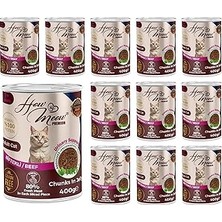 Uravas Store Yetişkin Kedi Biftekli ve Jöleli Konserve Mama 400 gr x 12 Adet