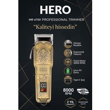 Jasper JPR-6700 Hero Şarj Göstergeli 6 Kademeli 8000 Rpm 1800 Mah Saç Sakal Tıraş Makinesi Erkek Bakım