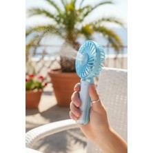 Miniso Lisanslı El Tipi Mini Fan Mavi – Şarj Edilebilir Taşınabilir El Fanı 13,75 cm
