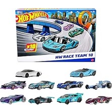 Uravas Store Hot Wheels Oyuncak Arabalar, 10'lu Yarış Arabası Paketi, 1:64 Ölçekli Corvette, Lamborghini, M