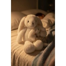 Miniso Ebeveyn-Çocuk Tavşan Peluş Oyuncak – Sevgi Dolu Yumuşacık Tasarım Beyaz 40 cm