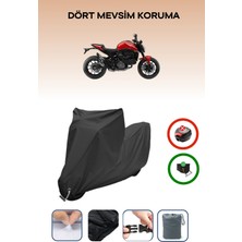 Breen Ducati Monster 937 Için Kilit Uyumlu Siyah Motosiklet Branda, Güvenli, Su Geçirmez