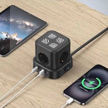 Uravas Store 4lü Akım Korumalı Priz Gece Lambalı 2xusb 2xtype-C Çıkış Yüksek Gerilim Koruma Çoklu Priz Çoğaltıcı