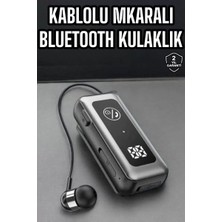 Uravas Store Kablolu Bluetooth Kulaklık Kulak Içi Stereo Mikrofonlu Dijital Göstergeli
