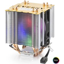 Uravas Store Cpu Işlemci Kule Tipi Soğutucu 500 Serisi Çift Fanlı 4 Bakır Borulu Rgb - Siyah ND2604