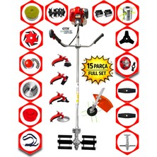 EISENN Eısenn German ET-900 15 PCS FUL Set Yan Tipi Benzinli Tırpan+Toprak Eşeleme +Akrobat Çapa Roket Başlık
