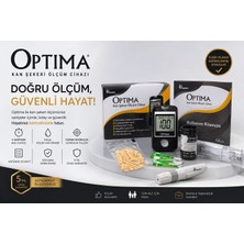 Optima Şeker Ölçüm Cihazı + 100 Adet Test Stripli Set (Hızlı & Doğru Ölçüm)