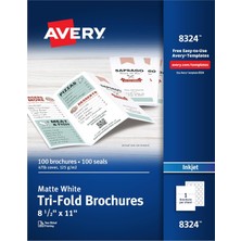 Avery Üç Katlı Yazdırılabilir Broşür Kağıdı, Mürekkep Püskürtmeli Yazıcılar, 100 Broşür ve Posta Con