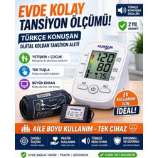 Honsun Yetişkin ve Çocuk Manşonlu Türkçe Konuşan Tansiyon Aleti