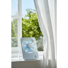 Miniso Lisanslı Makaron Serisi Katlanabilir Mini Fan Mavi – Şarj Edilebilir Taşınabilir Fan 17,8 cm