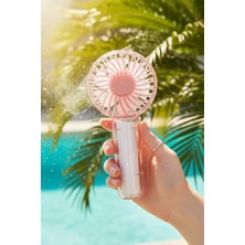 Miniso Lisanslı El Tipi Mini Fan Pembe – Şarj Edilebilir Taşınabilir El Fanı 13,75 cm