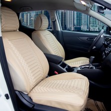 Şahinler Oto Aksesuar Toyota Yaris 2003-2005 Deri Oto Koltuk Kılıfı Ön Arka Takım Bej Exclusıve Model Şhn