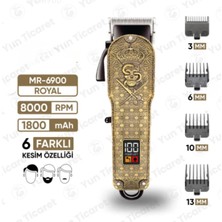 Jasper JPR-6900 Royal Şarj Göstergeli 6 Kademeli 8000 Rpm 1800 Mah Saç Sakal Tıraş Makinesi Erkek Bakım