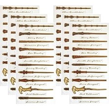 Uravas Store Paper House Productions Harry Potter Wands Folyo Çıkartmalar Çoklu Paket (6'lı Paket)
