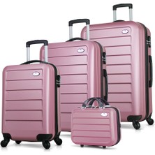 My Valice Ruby Dörtlü Set Rose Gold ABS Malzeme ile Üretilmiş Büyük Boy Seyahat Valiz Seti