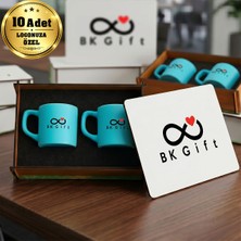 BK Gift Logonuza Özel 10 Adet Kutulu Turkuaz Renk Kahve Fincanı Seti – Kutulu Seramik Fincan Kurumsal Hediye Seti