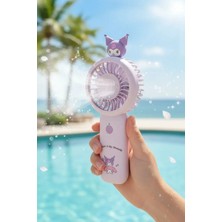 Miniso Sanrio Lisanslı Kuromi 1200MAH Taşınabilir Mini Fan – Şarj Edilebilir Serinletici 13,6 cm