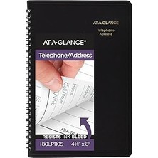 Uravas Store At-A-Glance Telefon Defteri Adres Defteri Büyük Baskı 500 Kayıt 8,38 x 5,38 Inç Siyah (80LP1105)