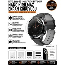 onlinekordon Smart Watch Level Lvw-50 Uyumlu Nano Kırılmaz Hidrojel Ekran Koruyucu 2 Adet Darbe Emici Tam Kaplama