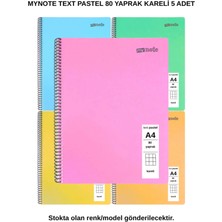Mynote Text Pastel Defter A4 80 Yaprak Kareli 5 Adet