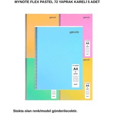 Mynote Flex Pastel Defter A4 72 Yaprak Kareli 5 Adet