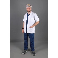 Başaran Uniforma Erkek Ceket Yaka Kısa Kollu Orta Boy Doktor, Eczacı, Hemşire, Öğretmen, Laboratuvar Önlüğü - Alpaka Kumaş