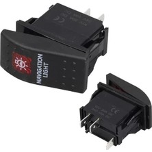 MarkEntegra Powermaster Navigasyon Sembollü Işıklı 3 Pinli On-Off 12-24V Marin Switch