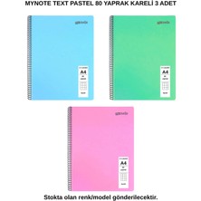 Mynote Text Pastel Defter A4 80 Yaprak Kareli 3 Adet