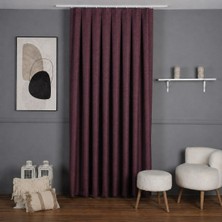 Mebelport Curtain Sık Pileli Keten Blackout Perde - %100 Karartma Fon Perde - Hazır Korniş Dikimli