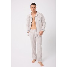 L'espadon Marısılk™ Premium Dokuma Uzun Kollu Uzun Paçalı Erkek Pijama Takımı