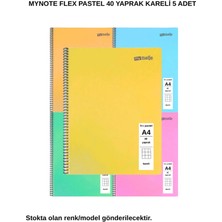 Mynote Flex Pastel Defter A4 40 Yaprak Kareli 5 Adet